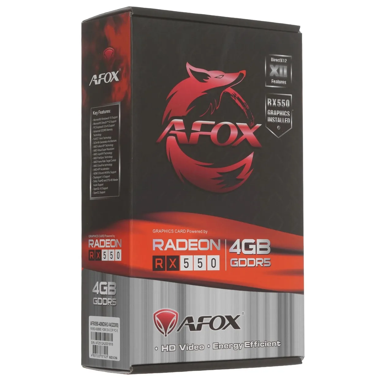Відеокарта AFOX Radeon RX 550 4GB GDDR5 (AFRX550-4096D5H2-V4) — фото 9
