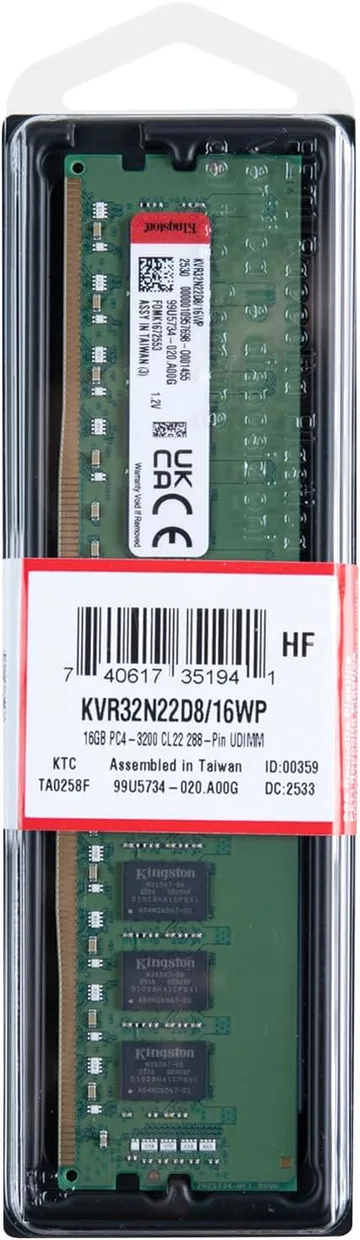 Оперативна пам'ять Kingston ValueRAM DDR4 16GB/3200 (KVR32N22D8/16) — фото 2