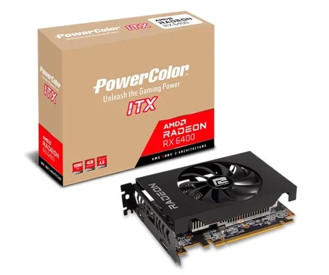 Видеокарта PowerColor AMD Radeon RX 6400 4GB GDDR6 ITX (AXRX 6400 4GBD6-DH)