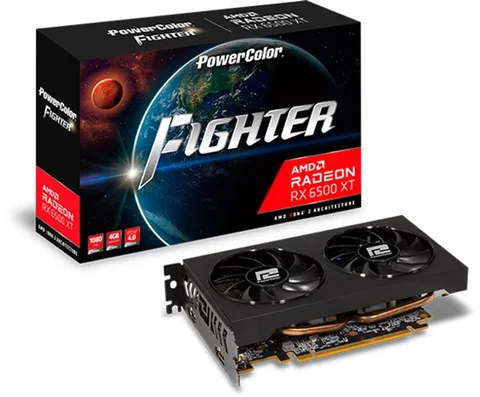 Видеокарта PowerColor AMD Radeon RX 6500 XT 4GB GDDR6 Fighter (AXRX 6500 XT 4GBD6-DH/OC)