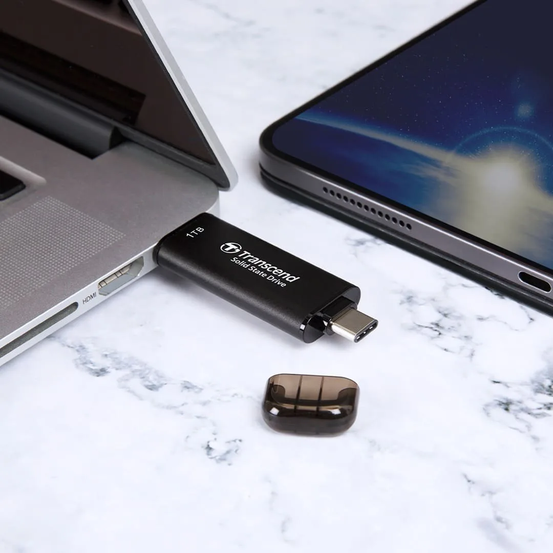 Портативный SSD диск Transcend ESD310 256GB USB-A/USB-C (TS256GESD310C) Black — фото 4
