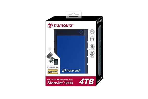 Зовнішній жорсткий диск (HDD) 2.5" USB 4.0TB Transcend StoreJet 25H3 (TS4TSJ25H3B) Navy Blue — фото 4