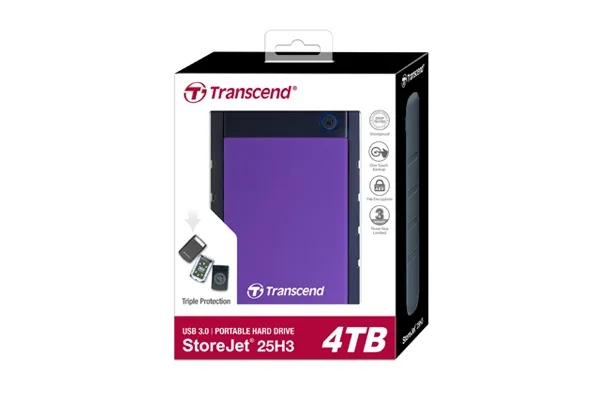 Зовнішній жорсткий диск (HDD) 2.5" USB 4.0TB Transcend StoreJet 25H3 (TS4TSJ25H3P) Purple — фото 3
