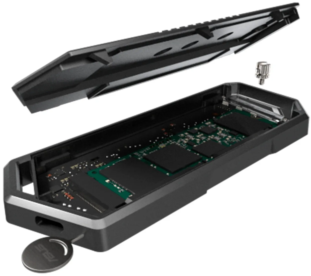 Відсік для твердотільного накопичувача Asus ROG Strix Arion M.2 NVMe 10 Gb/s (ESD-S1C/BLK/G/AS) Black — фото 5