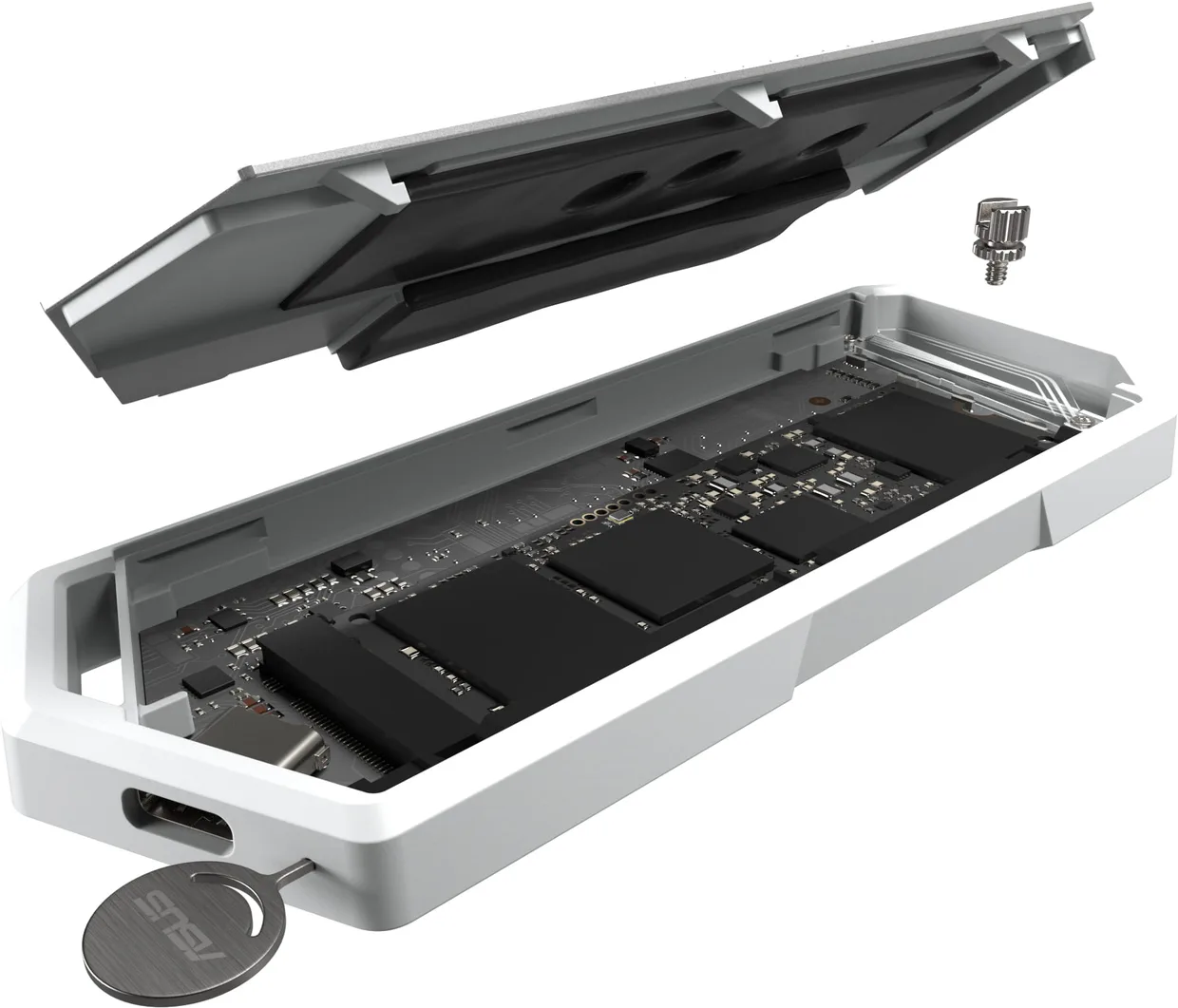Отсек для твердотельного накопителя Asus ROG Strix Arion M.2 NVMe 10 Gb/s (ESD-S1C/WHT/G/AS) White — фото 9