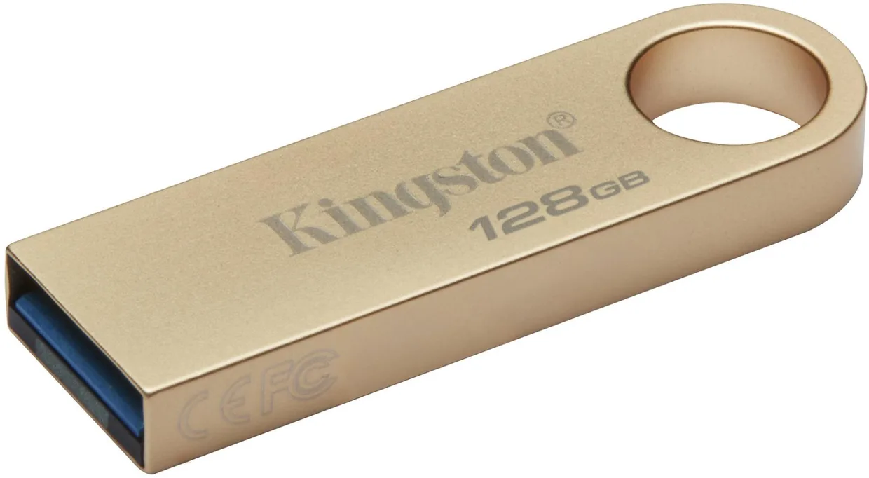 Флеш-накопитель Kingston DataTraveler SE9 G3 USB-A USB 3.2 Gen 1 128GB (DTSE9G3/128GB) Gold — фото 2
