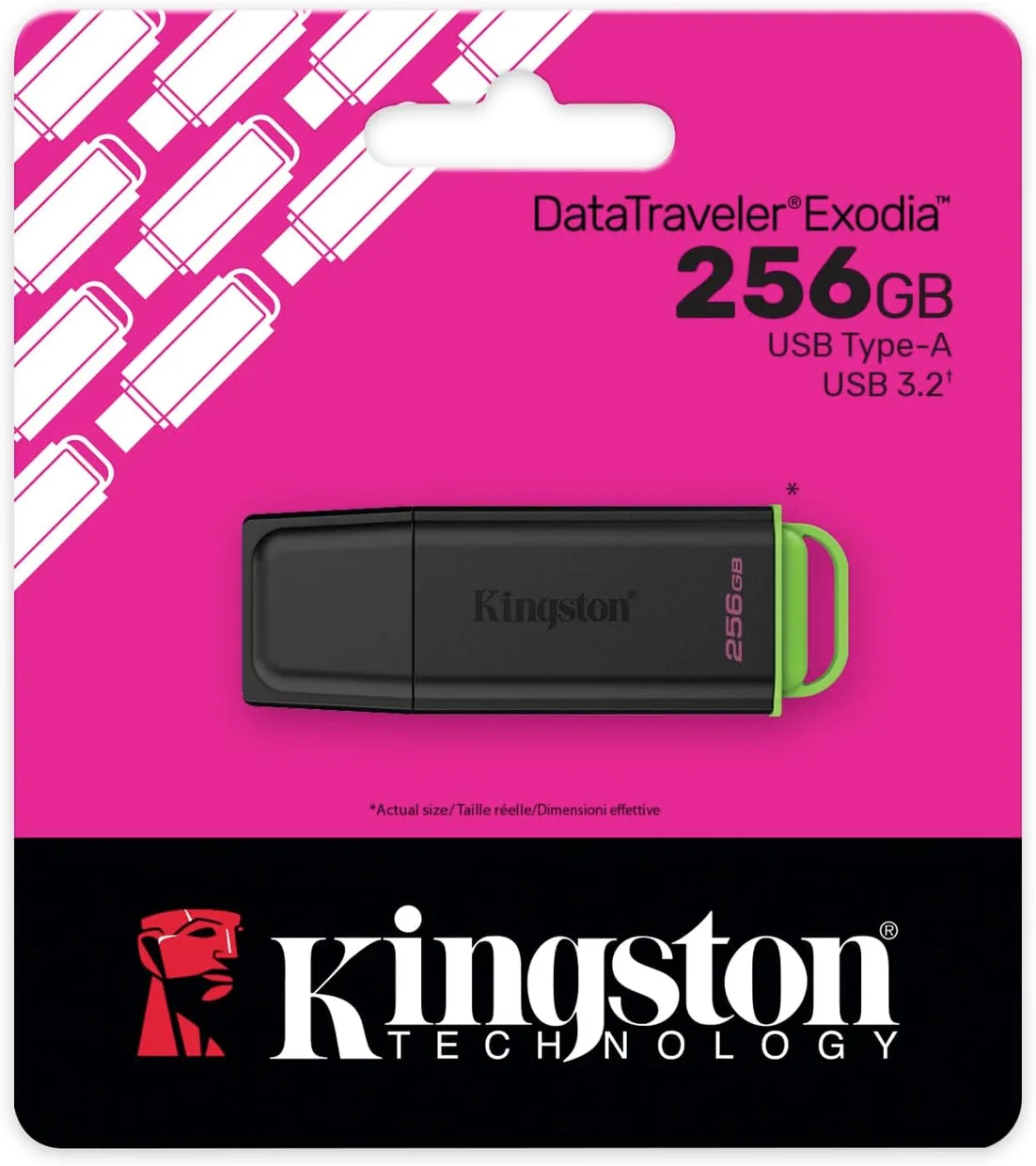 Флеш-накопитель Kingston DataTraveler Exodia USB-A USB 3.2 Gen 1 256GB (DTXG2/256GB) Black/Green — фото 4