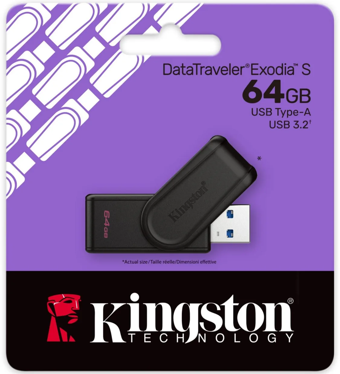 Флеш-накопичувач Kingston DataTraveler Exodia S USB-A USB 3.2 Gen 1 64GB (DTXS/64GB) Black — фото 3