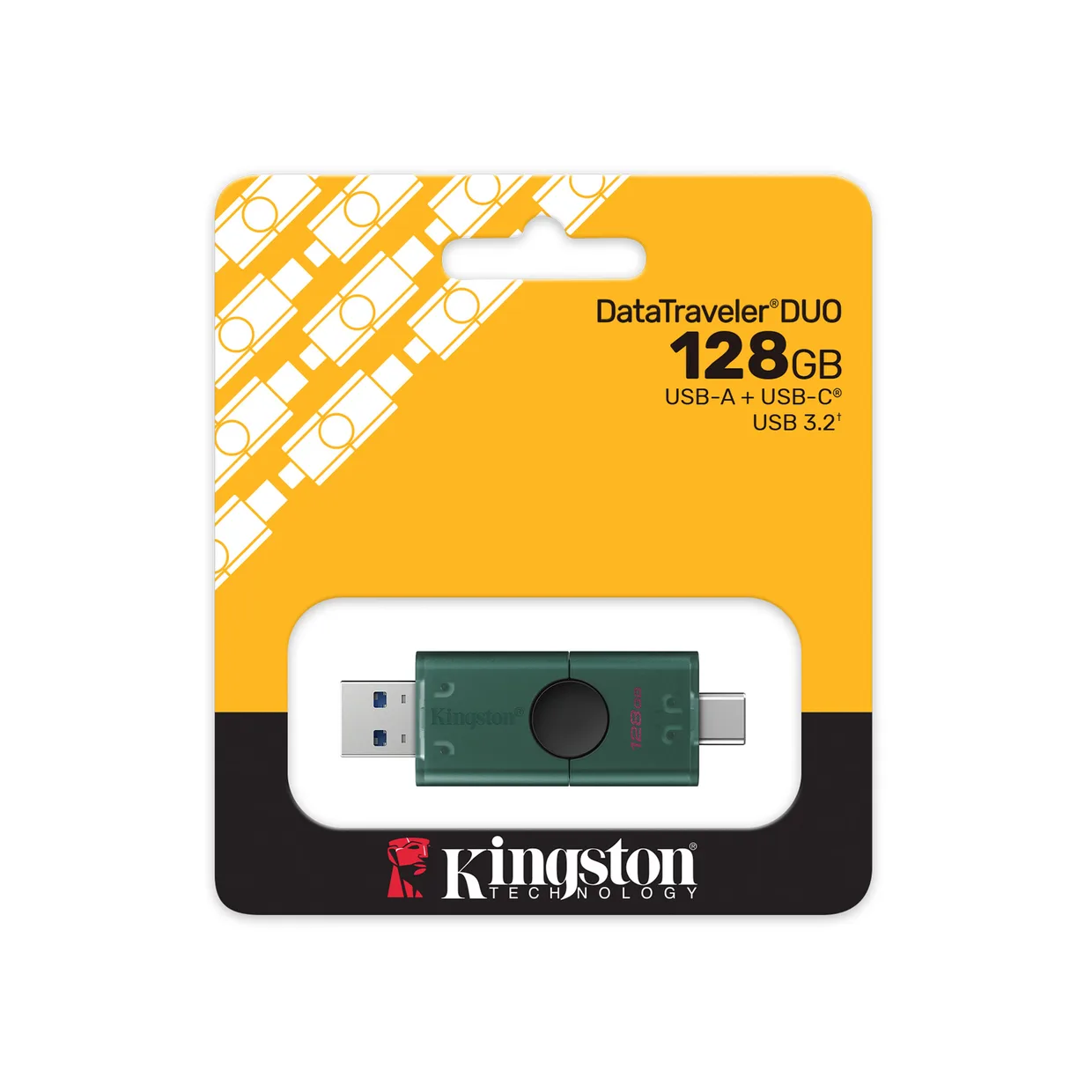 Флеш-накопичувач Kingston DataTraveler Duo USB-A + USB-C USB 3.2 Gen 1 128GB (DTDEG2/128GB) Green — фото 4