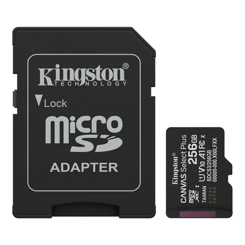 Карта пам'яті Kingston Canvas Select Plus microSDXC 256GB (UHS-I U1) R-150 MB/s Class 10 A1 V10 (SDCS3/256GB) + SD Adapter