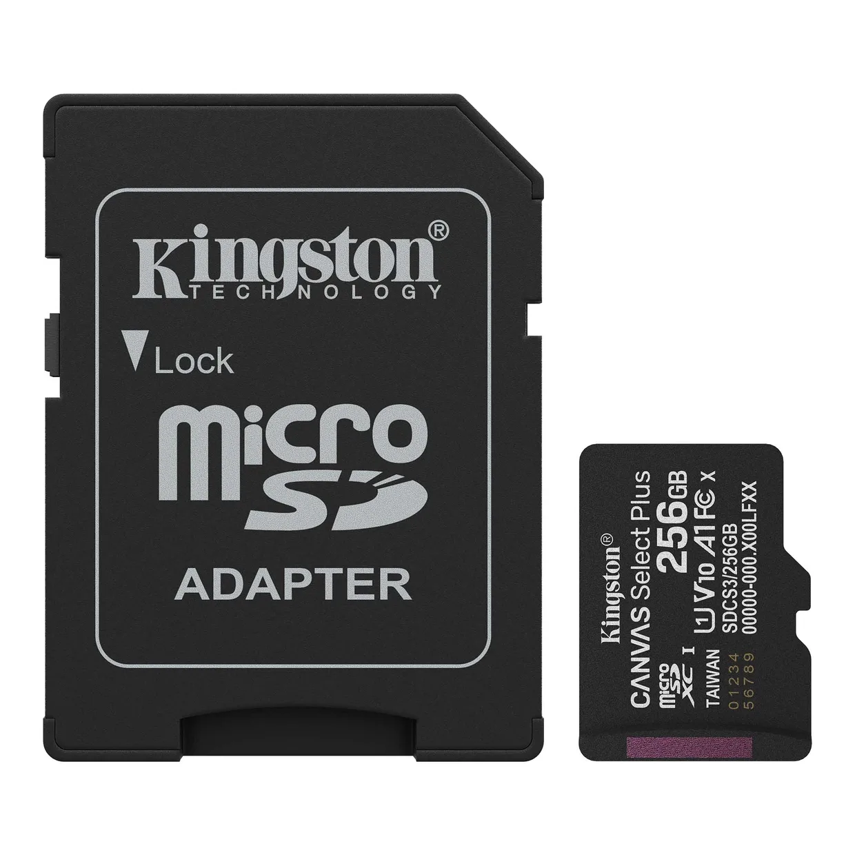 Карта пам'яті Kingston Canvas Select Plus microSDXC 256GB (UHS-I U1) R-150 MB/s Class 10 A1 V10 (SDCS3/256GB) + SD Adapter