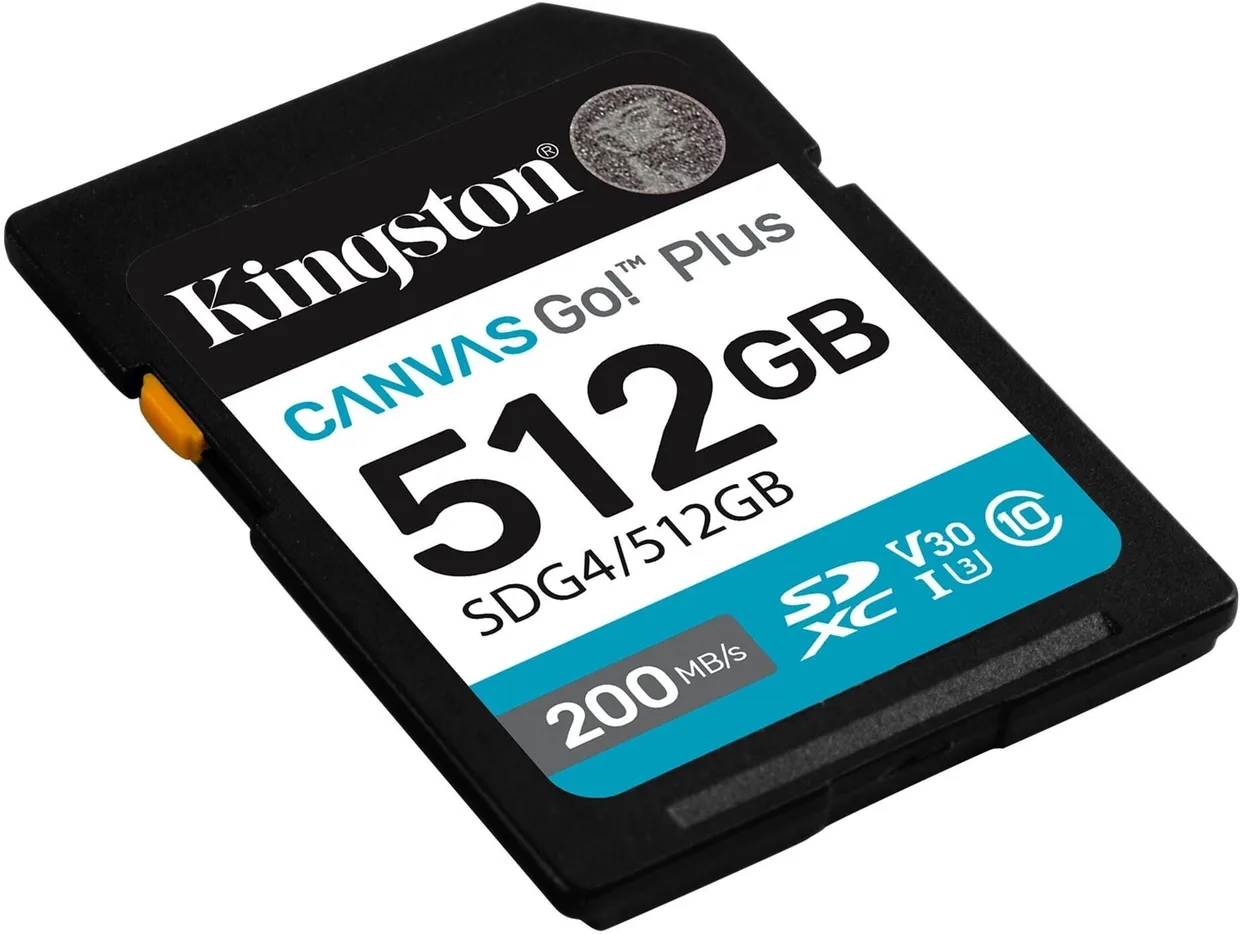 Карта памяти Kingston Canvas Go! Plus SDXC 512GB (UHS-I U3) W-160 MB/s, R-200 MB/s Class 10 V30 (SDG4/512GB) — фото 2