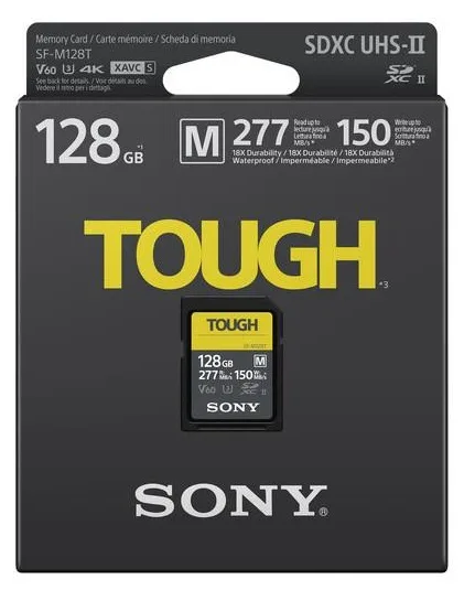 Карта памяти Sony SF-M Tough SDXC 128GB (UHS-II U3) W-150 MB/s, R-277 MB/s Class 10 V60 (SFM128T.SYM) — фото 2
