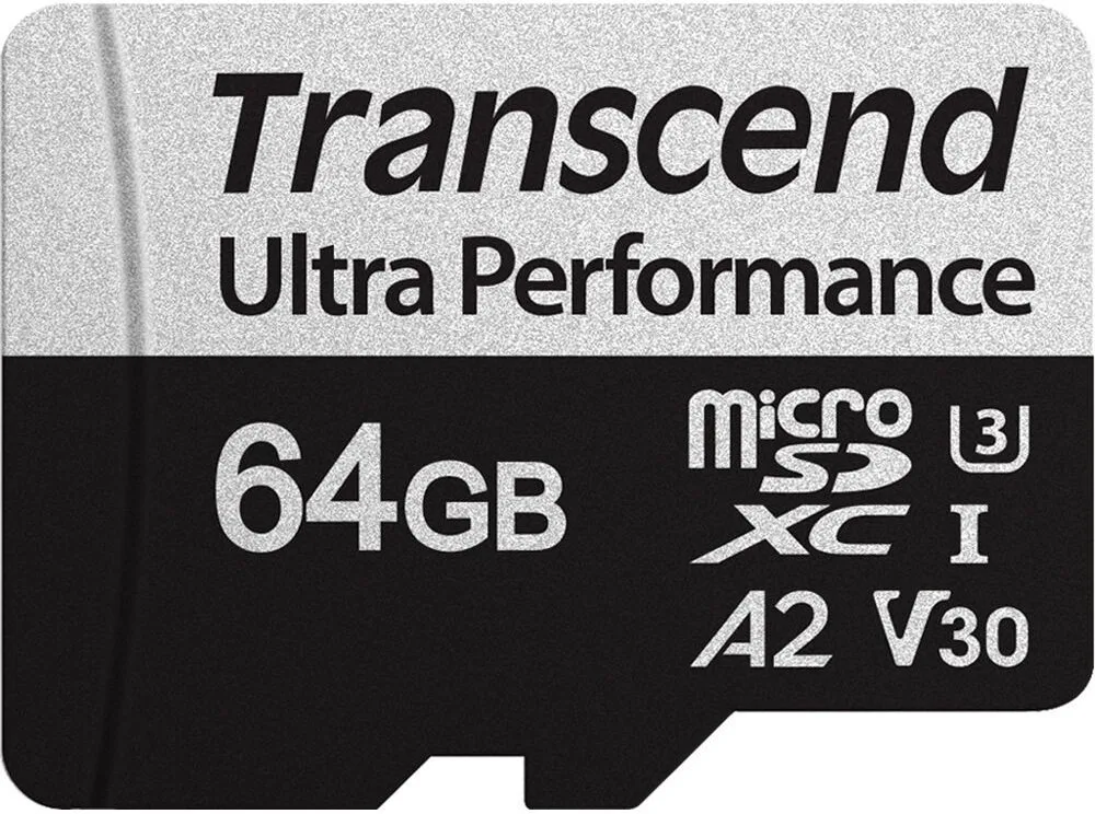 Карта памяти Transcend USD340S microSDXC 64GB (UHS-I U3) W-80 MB/s, R-160 MB/s Class 10 A2 V30 (TS64GUSD340S) + SD Adapter