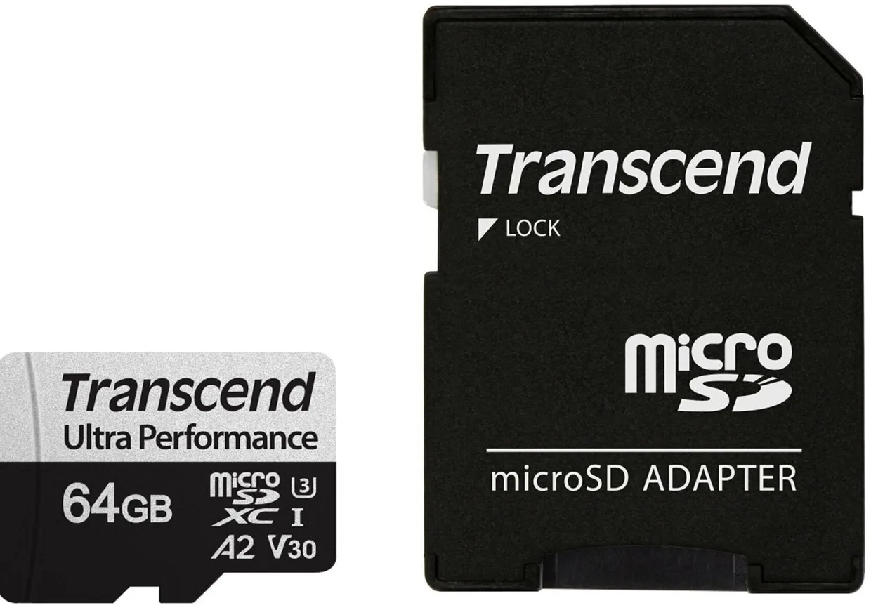 Карта памяти Transcend USD340S microSDXC 64GB (UHS-I U3) W-80 MB/s, R-160 MB/s Class 10 A2 V30 (TS64GUSD340S) + SD Adapter — фото 3