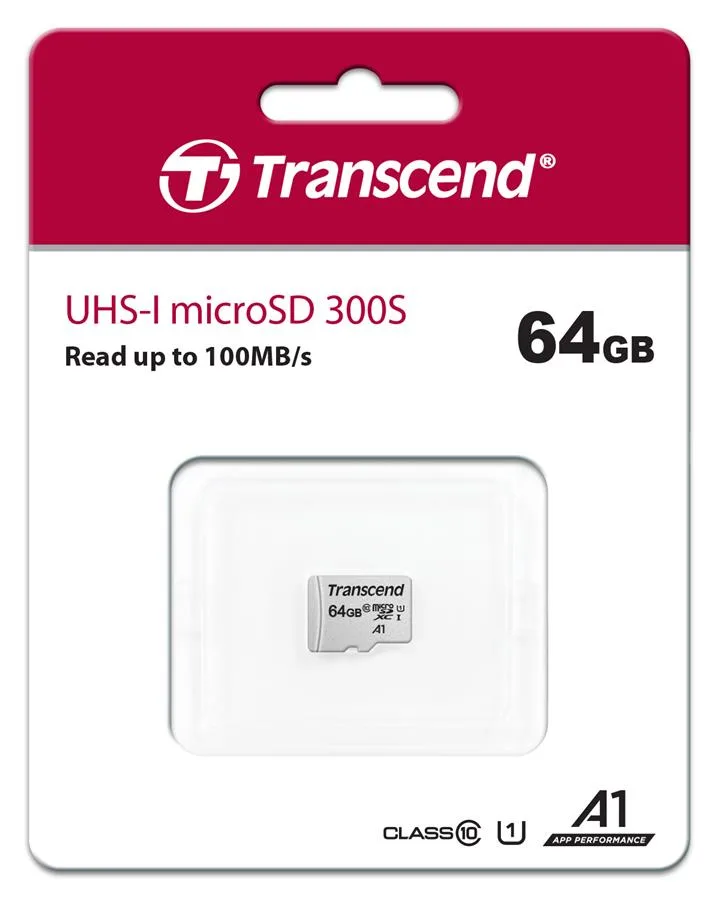 Карта памяти Transcend USD300S microSDXC 64GB (UHS-I U1) W-20 MB/s, R-100 MB/s Class 10 A1 (TS64GUSD300S) — фото 2