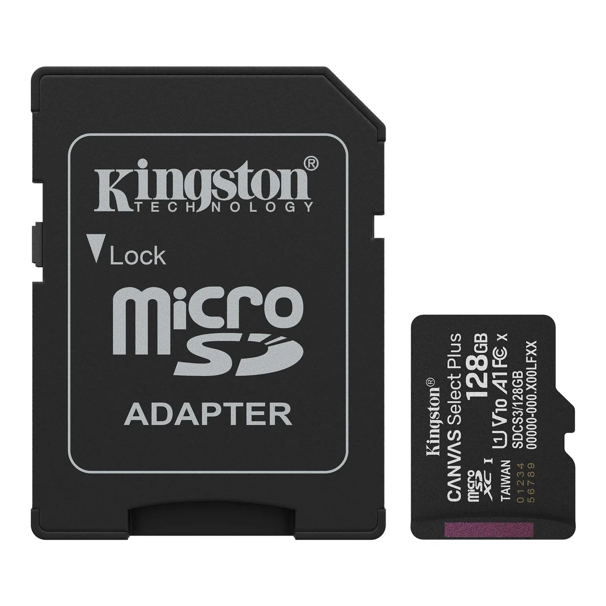 Карта пам'яті Kingston Canvas Select Plus microSDXC 128GB (UHS-I U1) R-150 MB/s Class 10 A1 V10 (SDCS3/128GB) + SD Adapter