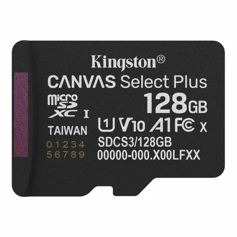 Карта пам'яті Kingston Canvas Select Plus microSDXC 128GB (UHS-I U1) R-150 MB/s Class 10 A1 V10 (SDCS3/128GBSP)