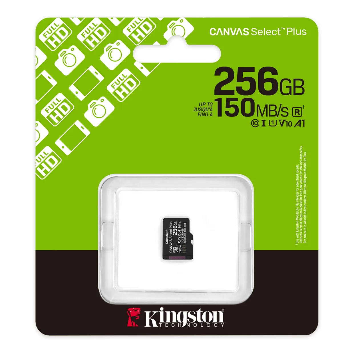 Карта пам'яті Kingston Canvas Select Plus microSDXC 256GB (UHS-I U1) R-150 MB/s Class 10 A1 V10 (SDCS3/256GBSP) — фото 3