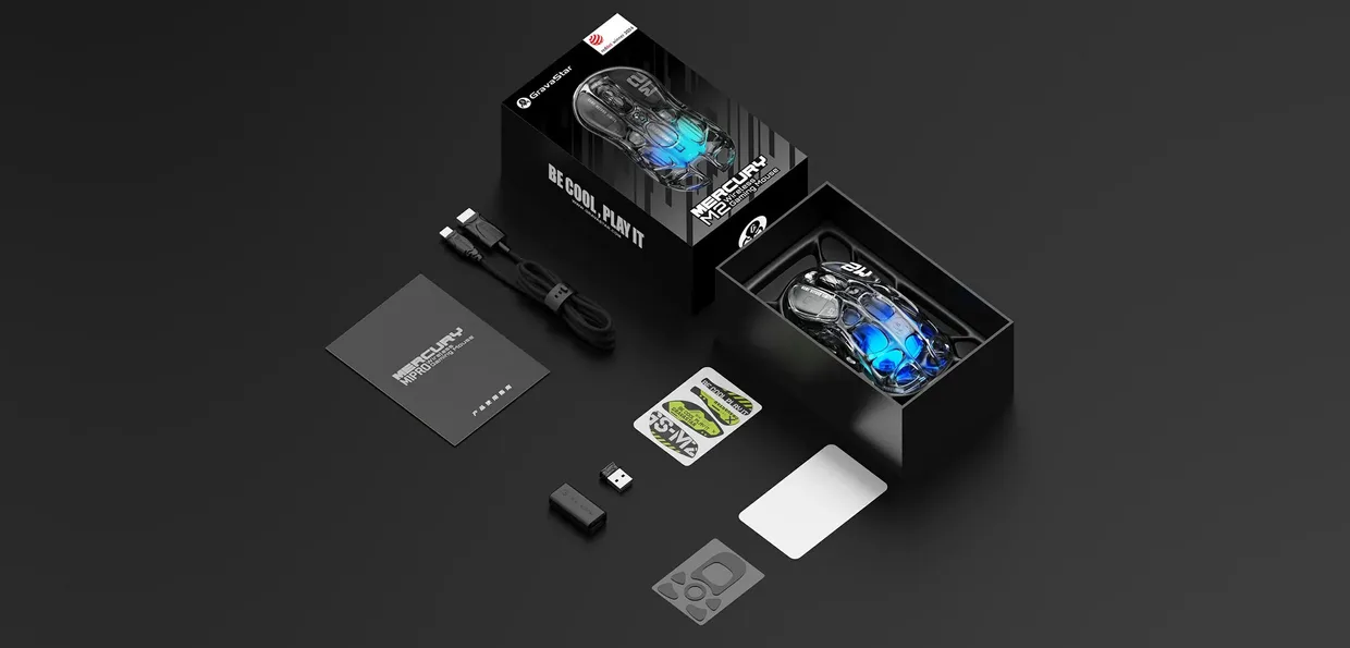 Миша GravaStar Mercury M2 Transparent Black (GRAVASTAR M2_XTAL_BLK) — фото 2