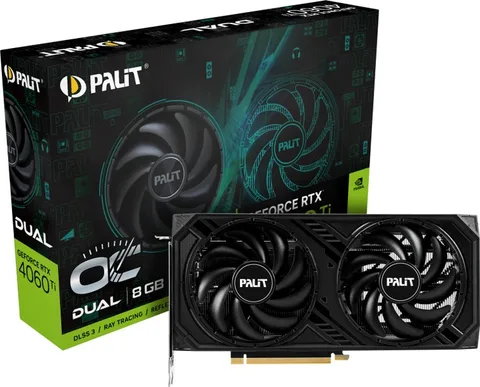 Видеокарта Palit GeForce RTX 4060 Ti 8GB GDDR6 Dual OC (NE6406TT19P1-1060D)