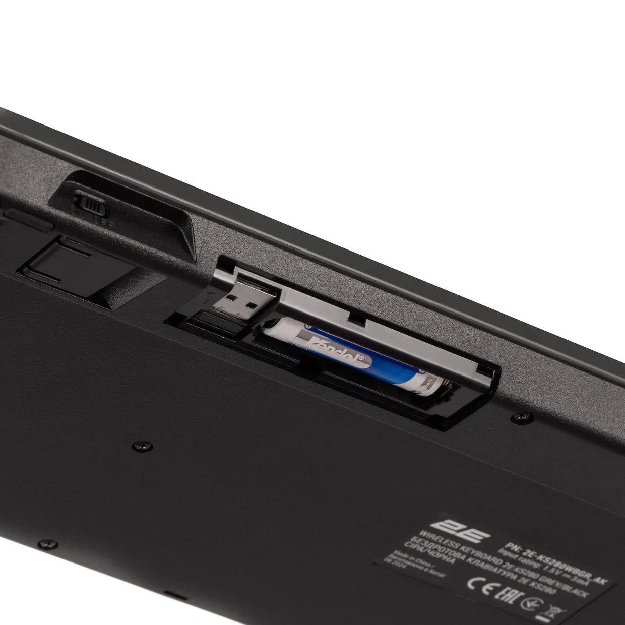 Клавіатура 2E KS280 Wireless Silent Ukr Black Grey (2E-KS280WBGR) — фото 4