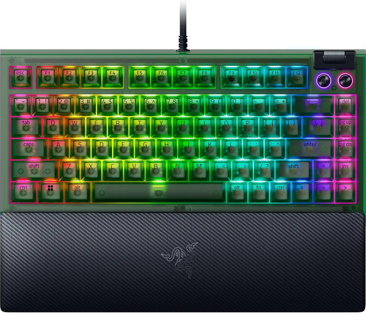 Клавиатура Razer BlackWidow V4 75% Orange Switch Phantom Green Edition (RZ03-05003300-R3M1)