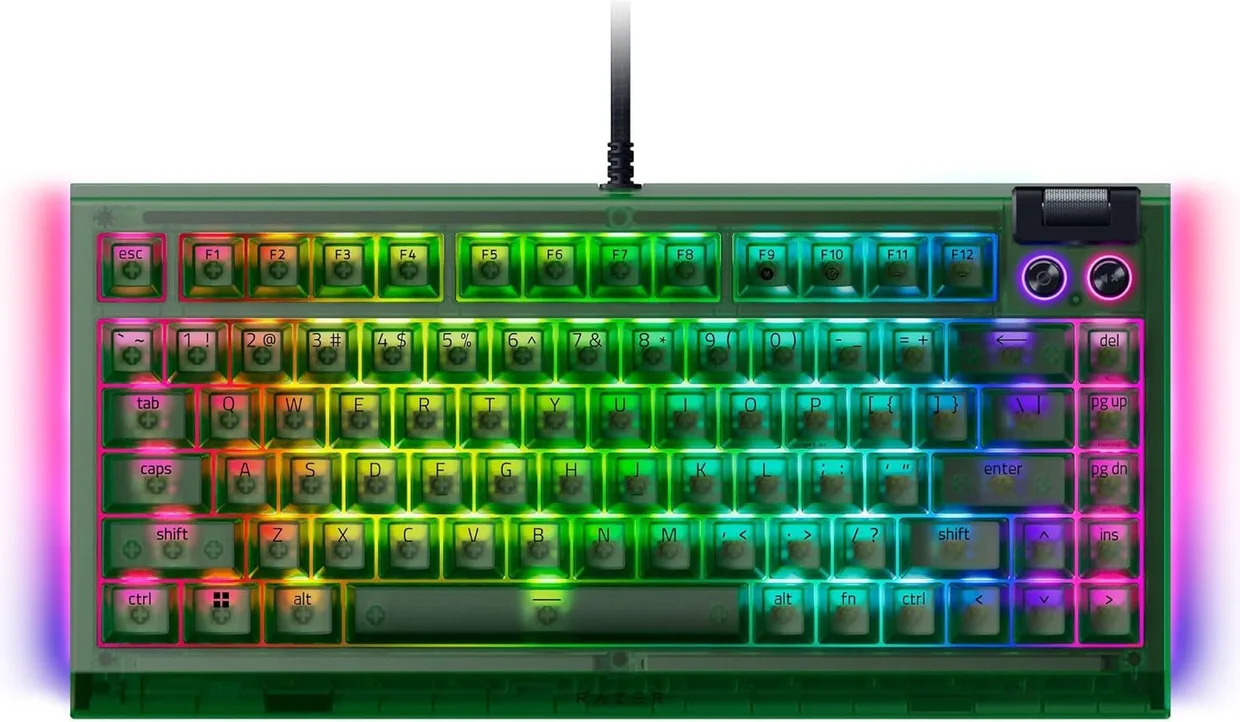 Клавиатура Razer BlackWidow V4 75% Orange Switch Phantom Green Edition (RZ03-05003300-R3M1) — фото 2