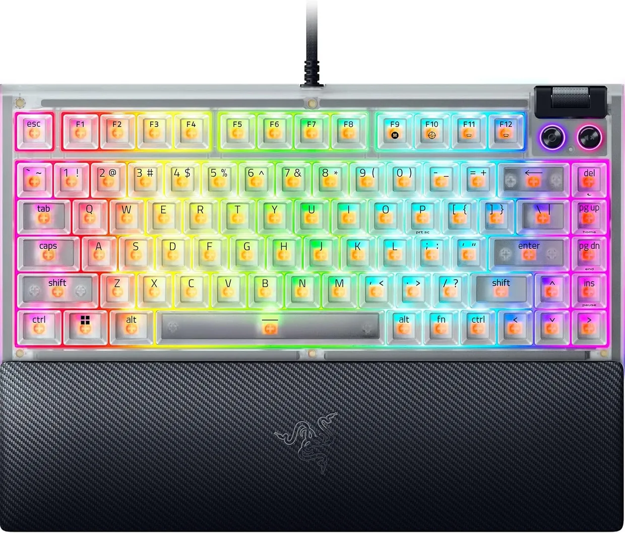 Клавиатура Razer BlackWidow V4 75% Orange Switch Phantom White Edition (RZ03-05003500-R3M1)