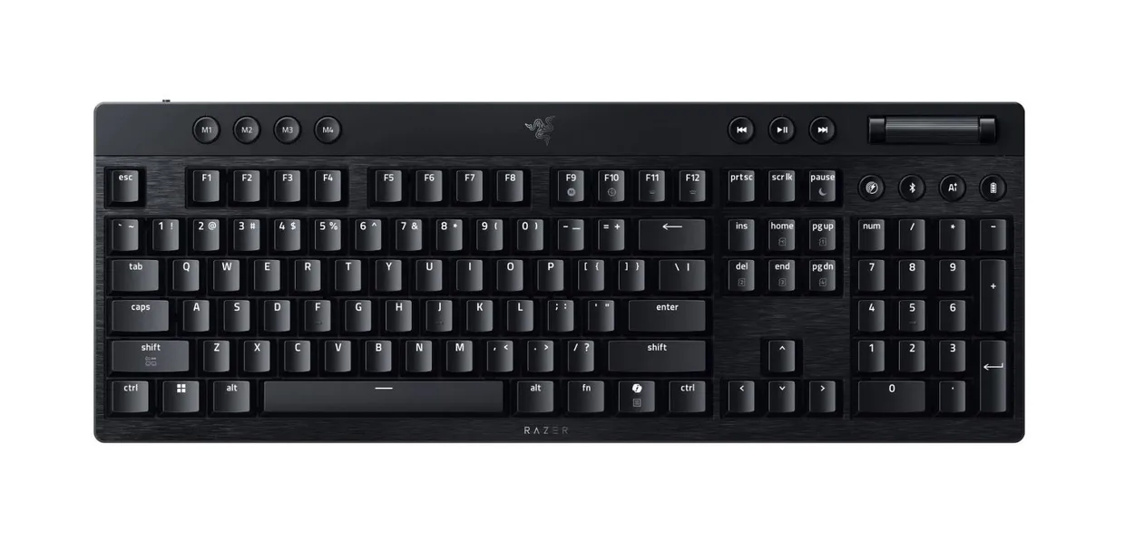 Клавіатура Razer BlackWidow V4 Low-profile HyperSpeed Green Switch Black (RZ03-05270100-R3M1) — фото 2
