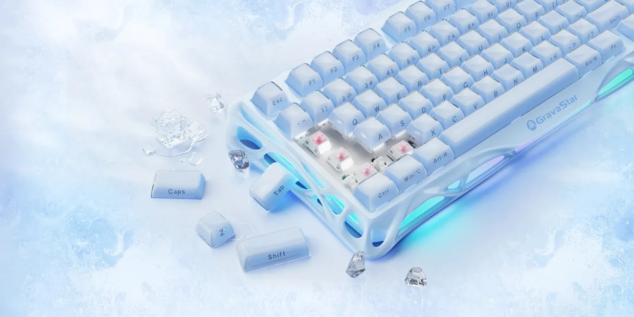 Клавиатура GravaStar Mercury K1 Wireless Ice Blue (GS K1_BLU) — фото 7