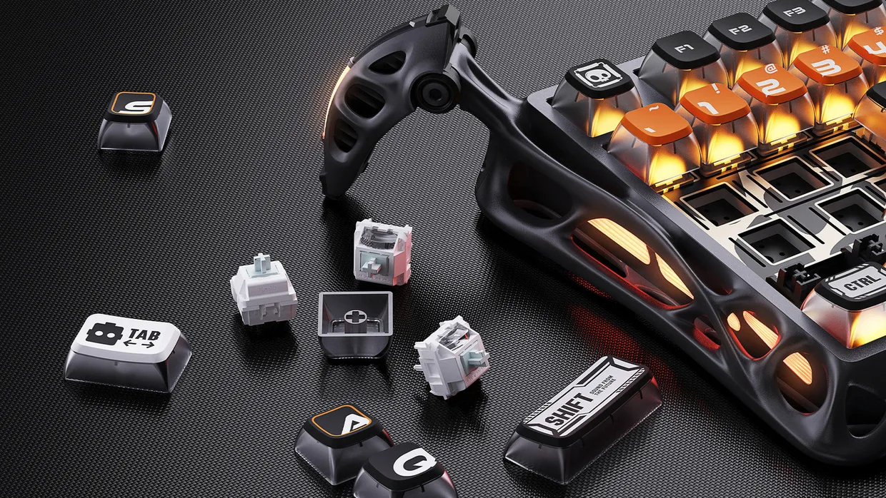 Клавиатура GravaStar Mercury K1 Pro Wireless Kailh Speedy Mint CyberFlare (GS K1 PRO_BO_BLK) — фото 4