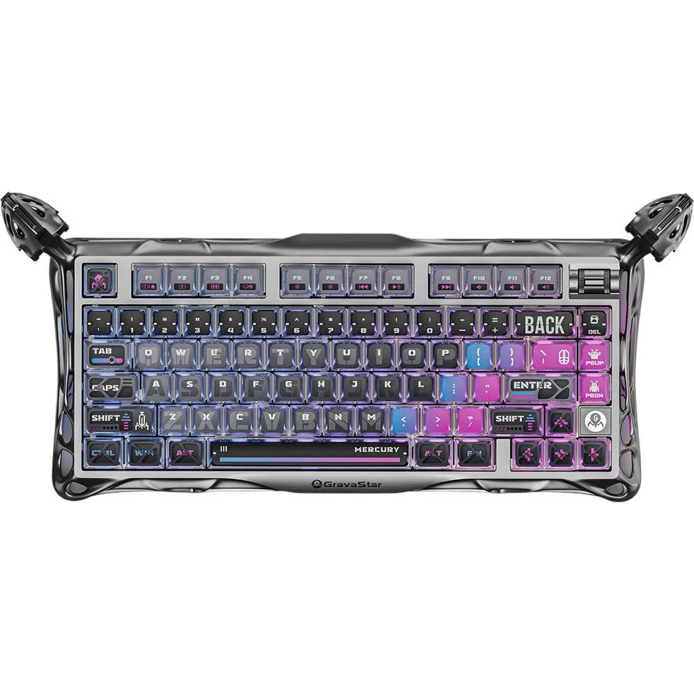 Клавіатура GravaStar Mercury K1 Pro Wireless Kailh Speedy Mint Cyberpunk (GS K1 PRO_CBLK)