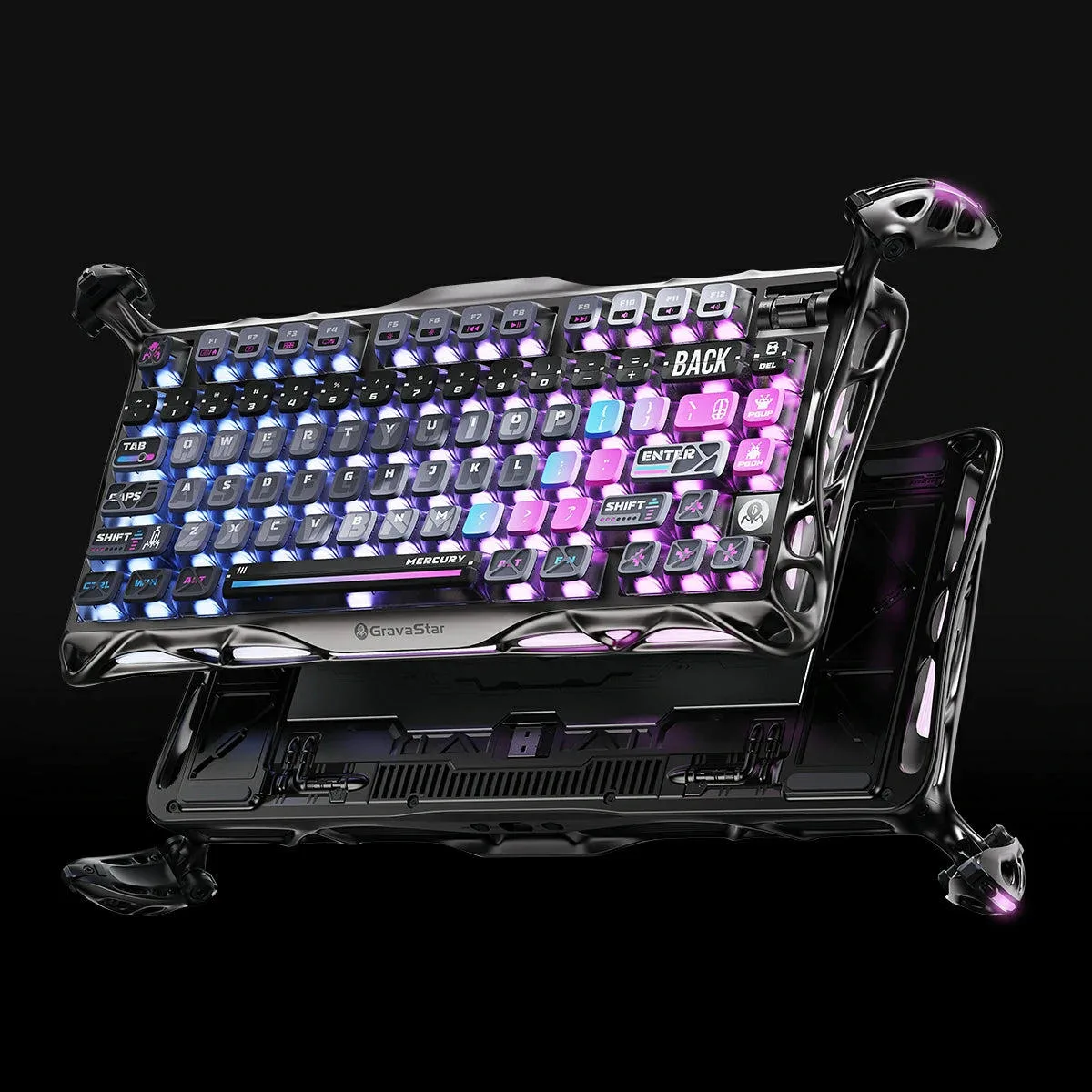 Клавіатура GravaStar Mercury K1 Pro Wireless Kailh Speedy Mint Cyberpunk (GS K1 PRO_CBLK) — фото 6