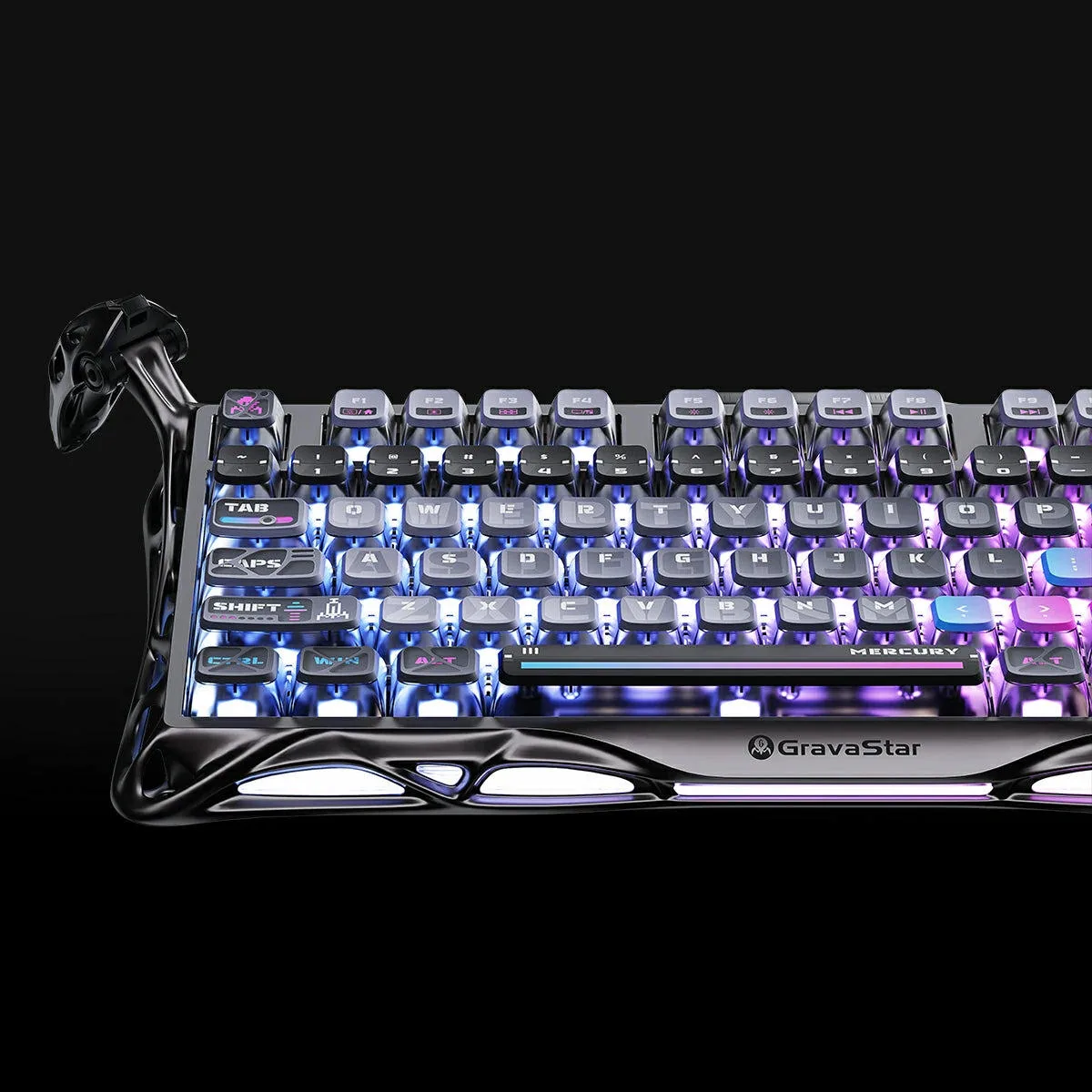 Клавіатура GravaStar Mercury K1 Pro Wireless Kailh Speedy Mint Cyberpunk (GS K1 PRO_CBLK) — фото 7