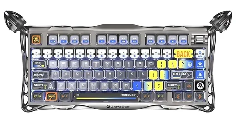Клавиатура GravaStar Mercury K1 Pro Wireless Kailh Speedy Mint Interstellar Silver (GS K1 PRO_S_CGRY)