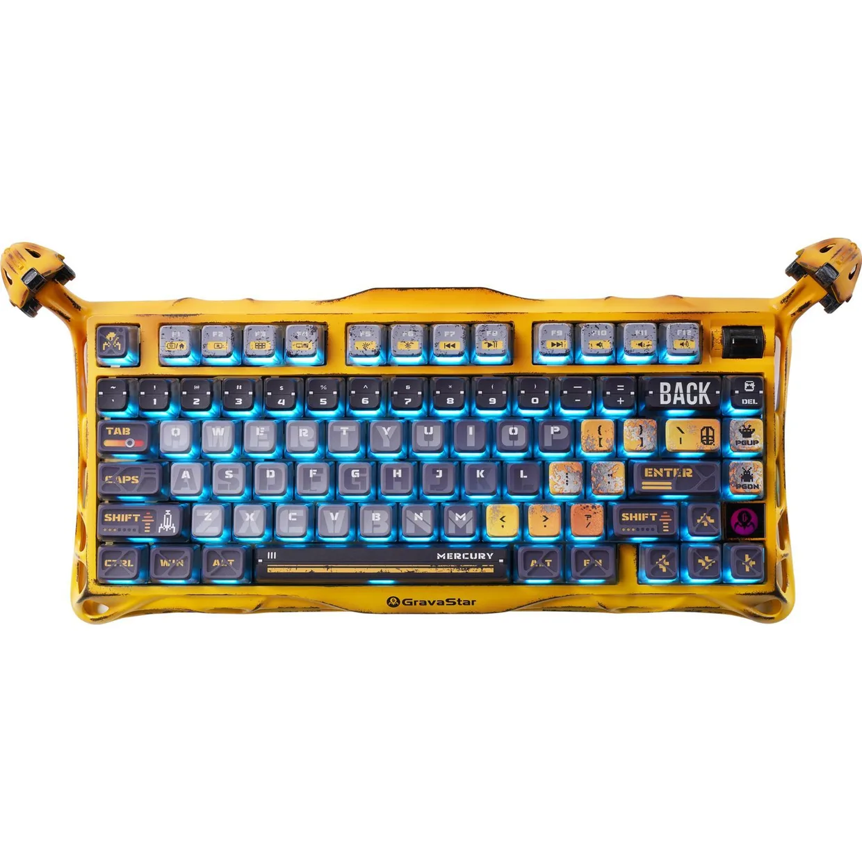 Клавиатура GravaStar Mercury K1 Pro Wireless Kailh Speedy Mint Battle-Worn Yellow (GS K1 PRO_YLW)