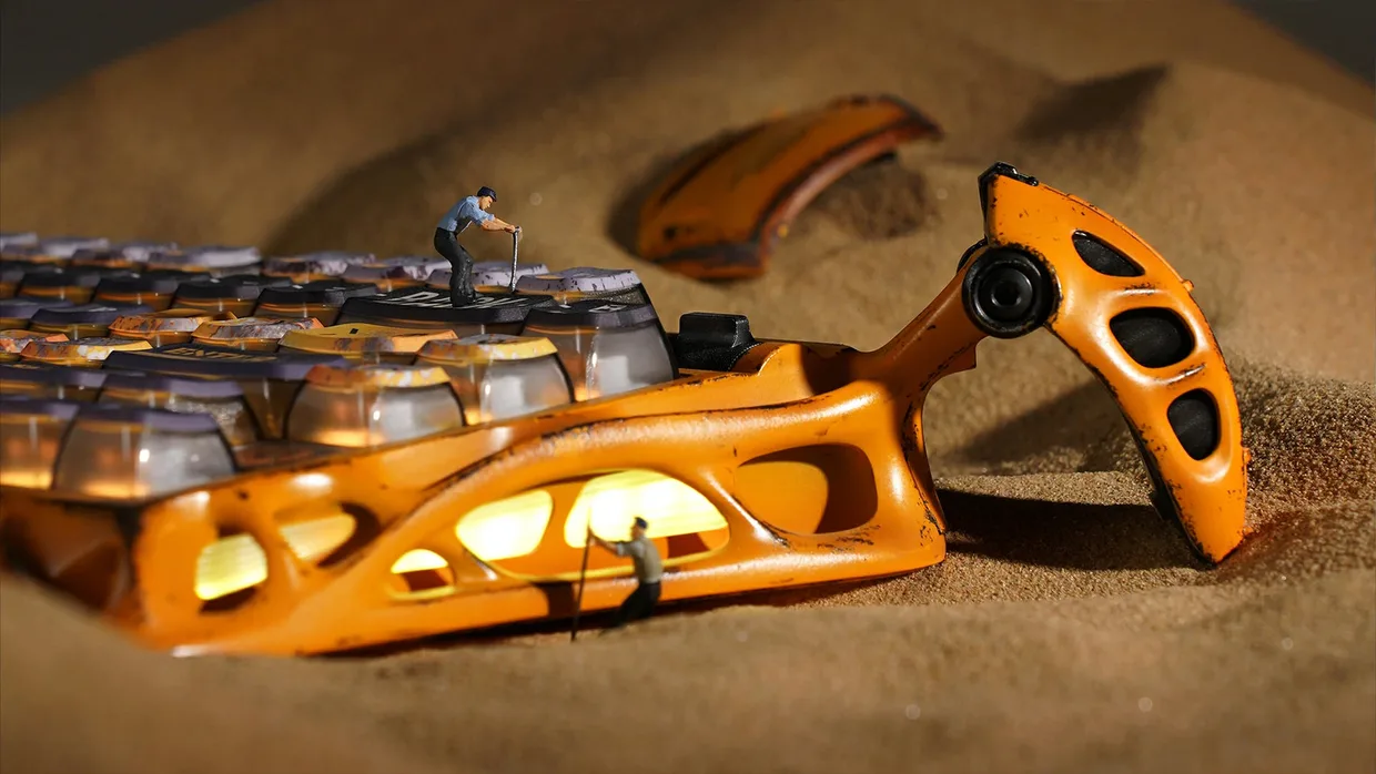 Клавиатура GravaStar Mercury K1 Pro Wireless Kailh Speedy Mint Battle-Worn Yellow (GS K1 PRO_YLW) — фото 3