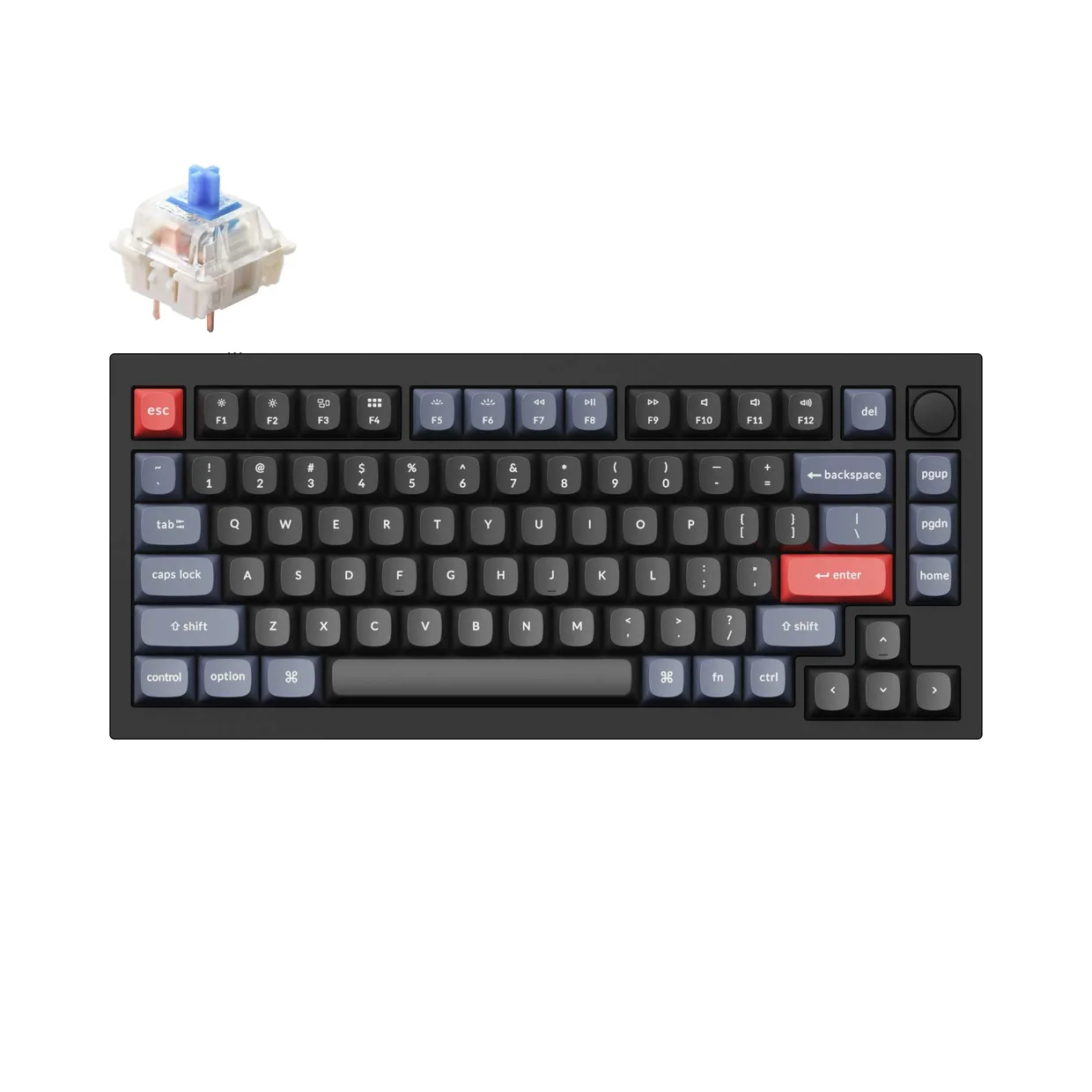 Клавиатура Keychron Q1 QMK Knob Gateron G Pro Blue Carbon Black - B (Q1-M2Z)