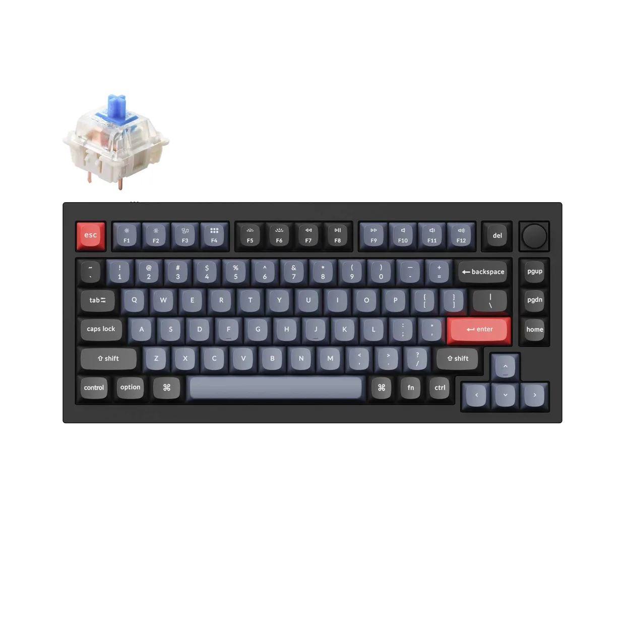 Клавіатура Keychron Q1 QMK Knob Gateron G Pro Blue Carbon Black - A (Q1-M2)