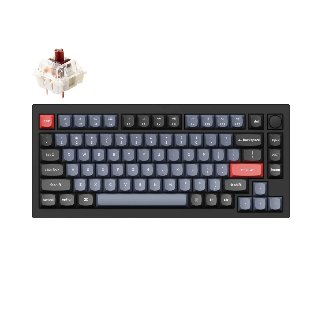 Клавиатура Keychron Q1 QMK Knob Gateron G Pro Brown Carbon Black - A (Q1-M3)