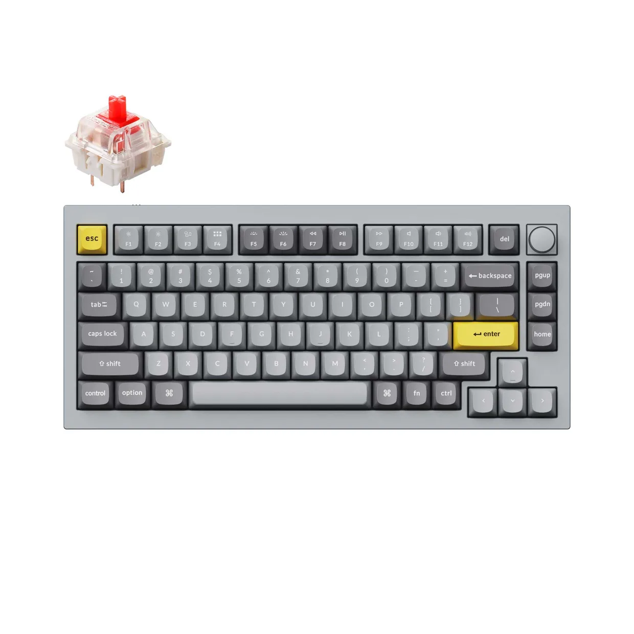 Клавіатура Keychron Q1 QMK Knob Gateron G Pro Red Silver Grey - A (Q1-N1)