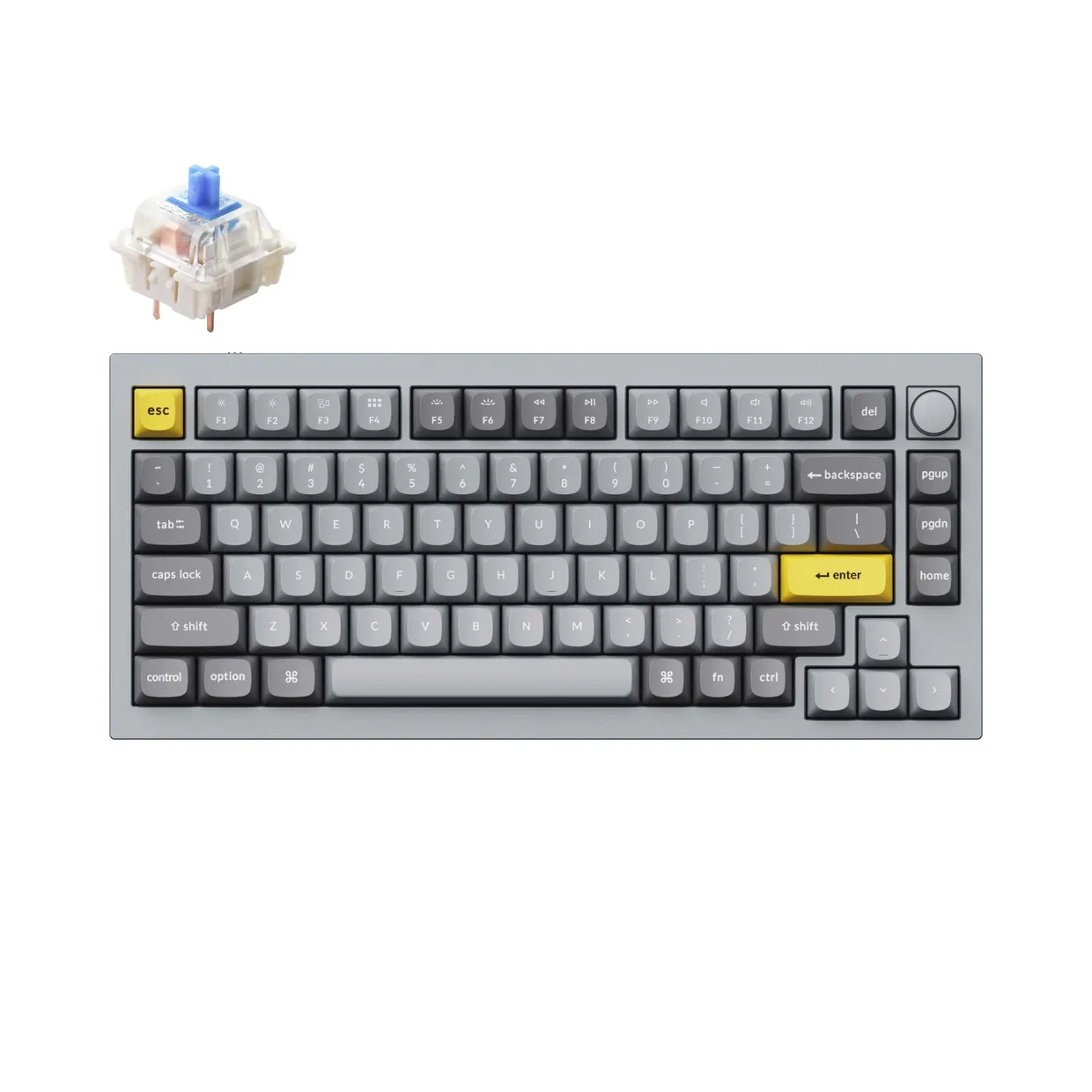 Клавіатура Keychron Q1 QMK Knob Gateron G Pro Blue Silver Grey - A (Q1-N2)