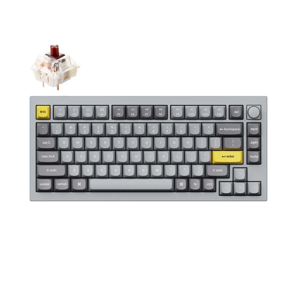 Клавіатура Keychron Q1 QMK Knob Gateron G Pro Brown Silver Grey - A (Q1-N3)