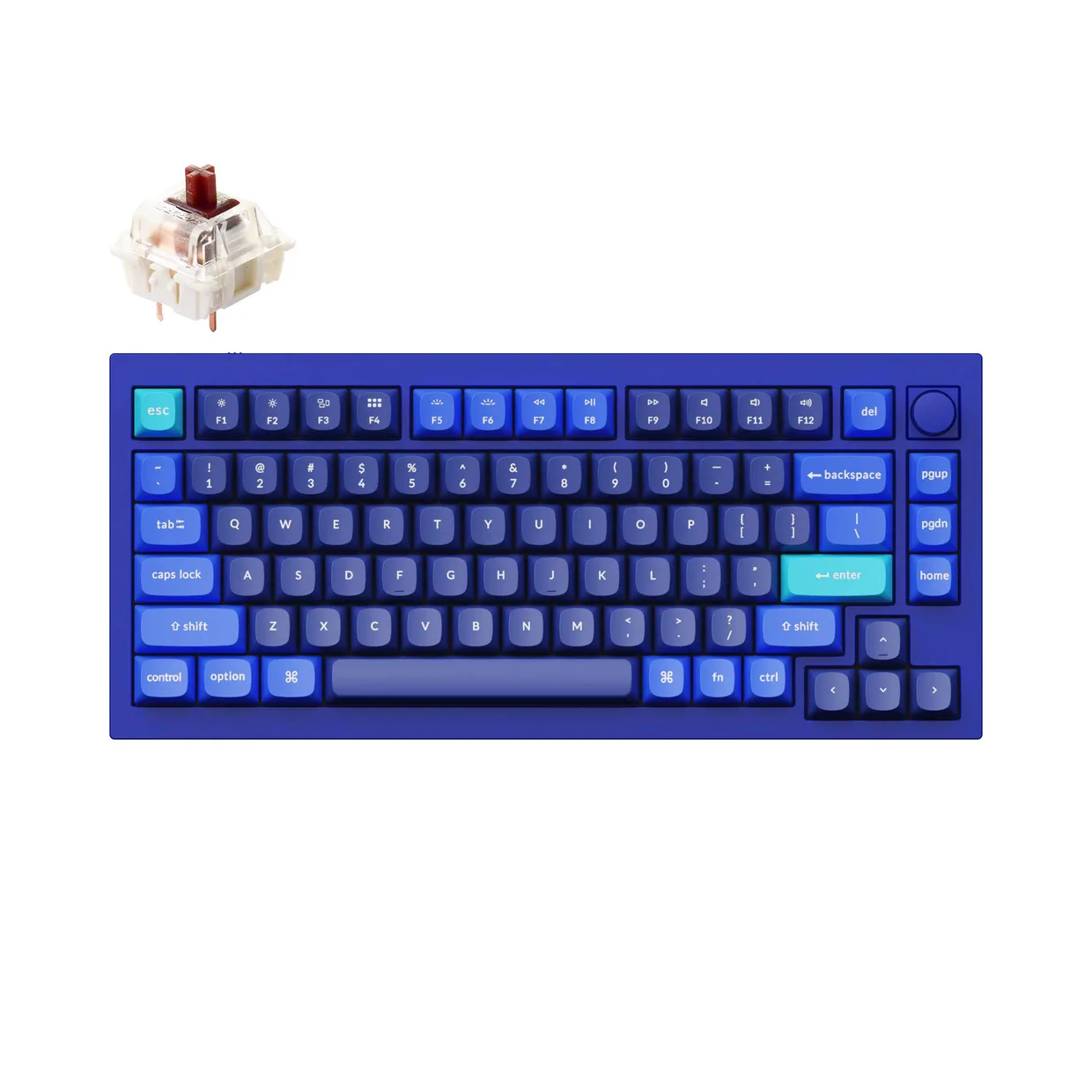 Клавиатура Keychron Q1 QMK Knob Gateron G Pro Brown Navy Blue - B (Q1-O3Z)