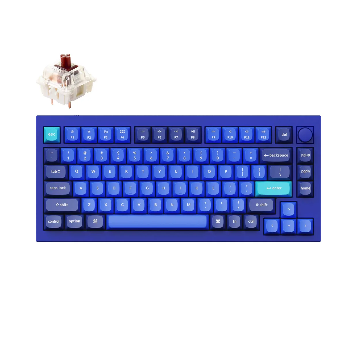Клавиатура Keychron Q1 QMK Knob Gateron G Pro Brown Navy Blue - A (Q1-O3)