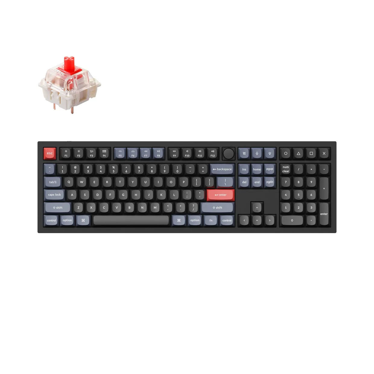 Клавиатура Keychron Q6 QMK Knob Gateron G Pro Red Carbon Black - B (Q6-M1Z)