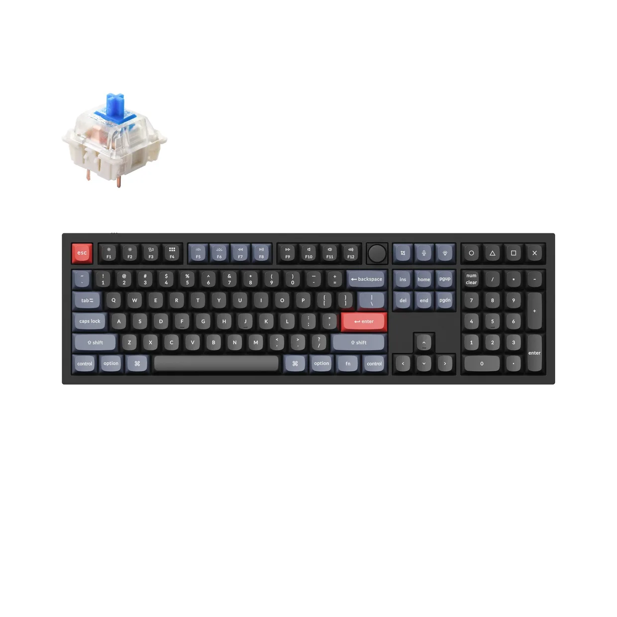 Клавіатура Keychron Q6 QMK Knob Gateron G Pro Blue Carbon Black - B (Q6-M2Z)