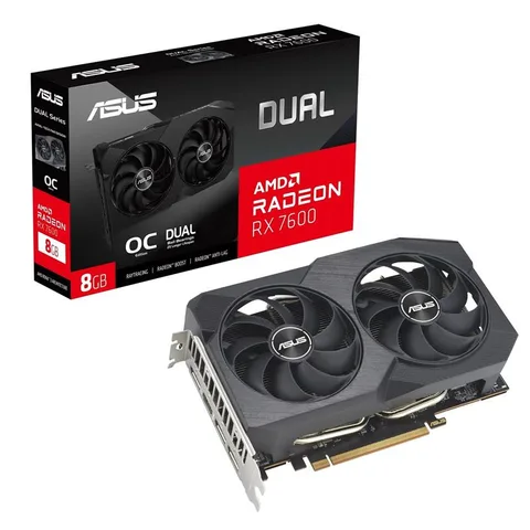 Видеокарта Asus AMD Radeon RX 7600 8GB GDDR6 Dual V2 OC (DUAL-RX7600-O8G-V2)