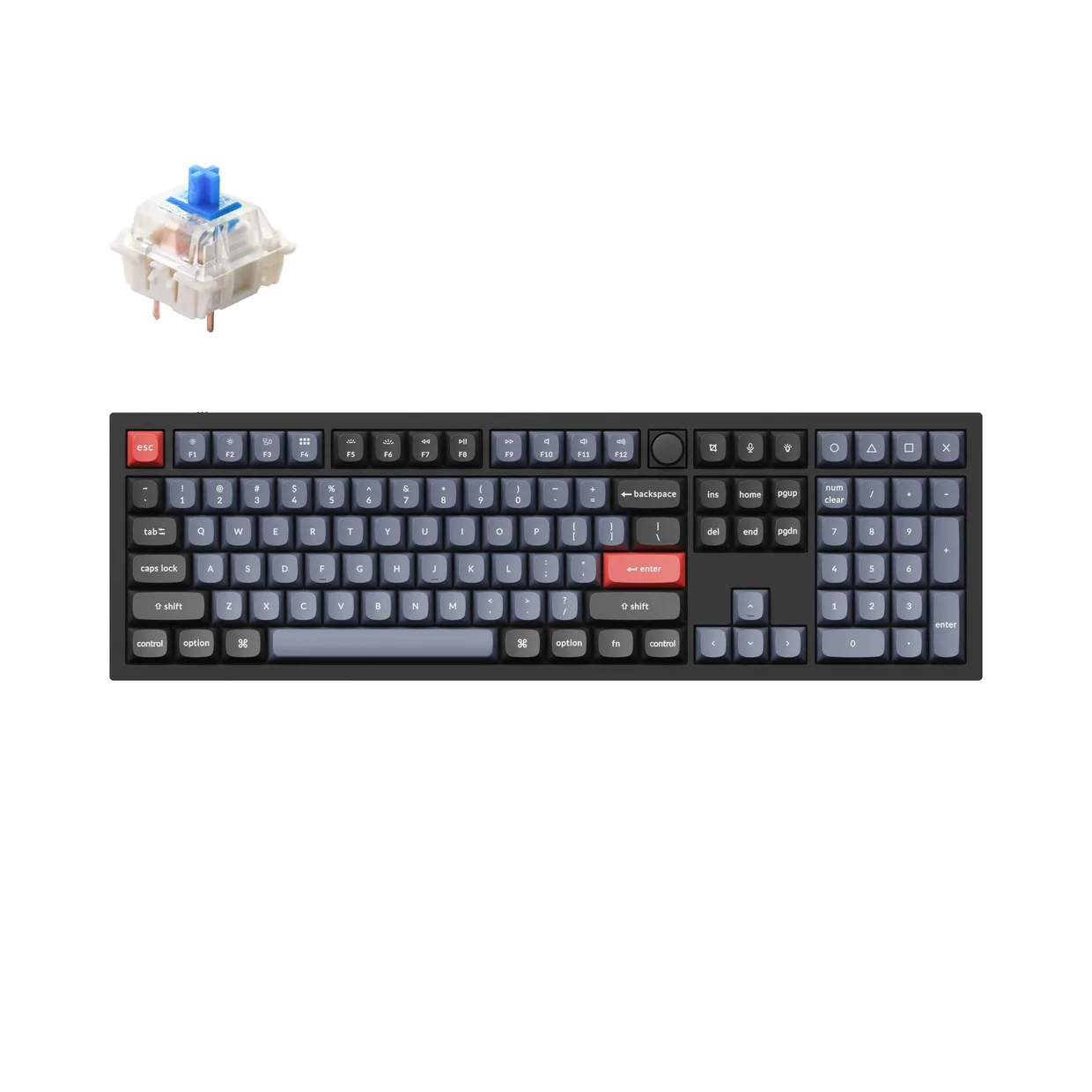 Клавіатура Keychron Q6 QMK Knob Gateron G Pro Blue Carbon Black - A (Q6-M2)